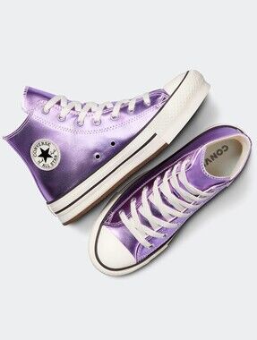 Converse Metallic Purple High Top Sneakers!.